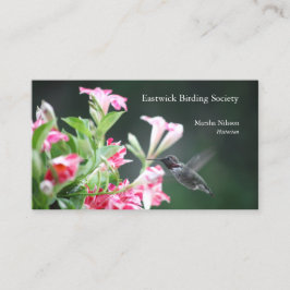 Huidvogel in rode en witte bloemen visitekaartje