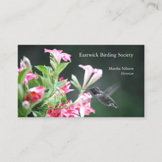 Huidvogel in rode en witte bloemen visitekaartje (Voorkant)