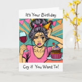 Huil als je Pop wilt worden van Art Birthday Kaart (Gele Bloem)