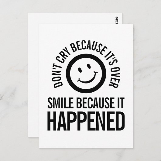 Huil niet omdat het over het briefkaart van de gli (Voorkant / Achterkant)