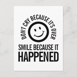 Huil niet omdat het over het briefkaart van de gli