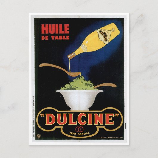 Huile de Table Dulcine Food and Art Briefkaart (Voorkant)