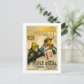 Huile Rigal -  Franse auto-advertentie Briefkaart (Staand voorkant)