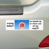 huilen-baby bumpersticker (Op auto)