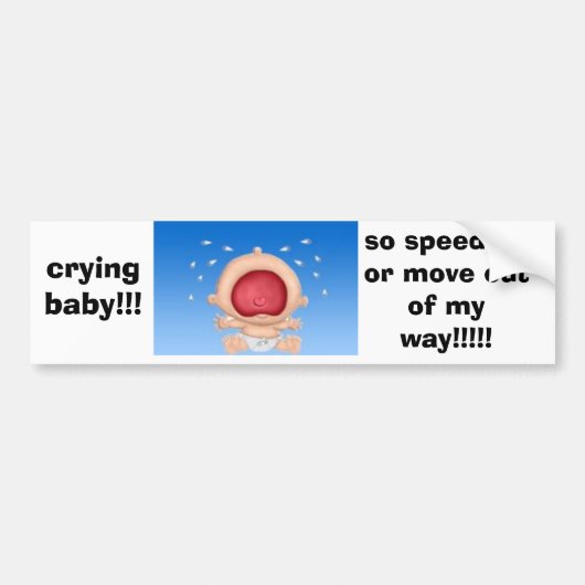 huilen-baby bumpersticker (Voorkant)