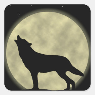 Huilen bij de Moon Wolf Stickers