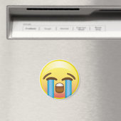 Huilen droevige tranen emoji geel gezicht magneet (Insitu (Vaatwasser))