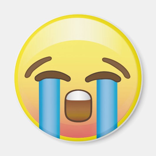 Huilen droevige tranen emoji geel gezicht magneet (Voorkant)
