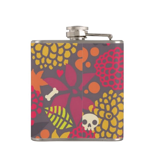 Huilen en bloemen. heupfles (Achterkant)