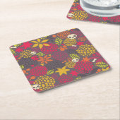 Huilen en bloemen. kartonnen onderzetters (Schuin)