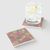 Huilen en bloemen. stenen onderzetter (Zijkant)