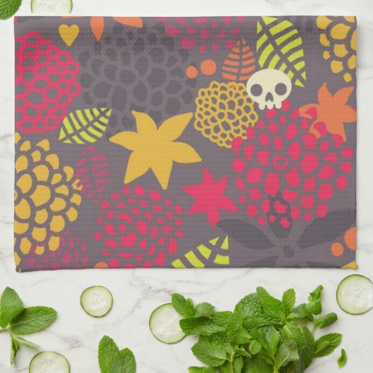 Huilen en bloemen. theedoek (Gevouwen)