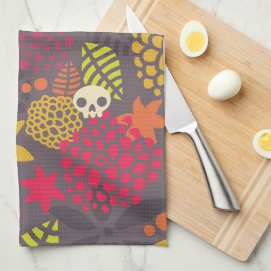 Huilen en bloemen. theedoek (Quarter Fold)