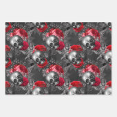 Huilen en rode bloemen op grijs inpakpapier vel (Voorkant)