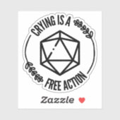 Huilen is een Free Action Funny D&D Sticker (Vel)