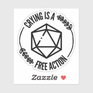 Huilen is een Free Action Funny D&D Sticker