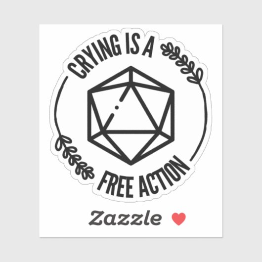 Huilen is een Free Action Funny D&D Sticker (Vel)