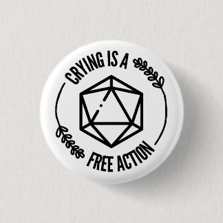 Huilen is een gratis actie pin ronde button 3,2 cm