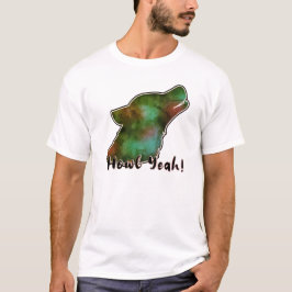 Huilen Ja! Ruimte Sterrenstelsel Wolf Silhouet T-S T-shirt
