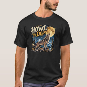 Huilen jullie Huilende Wolfmaan Illustratie T-shirt