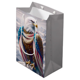 Huilen Kale Adelaar en Amerikaanse vlag Medium Cadeauzakje