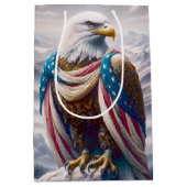 Huilen Kale Adelaar en Amerikaanse vlag Medium Cadeauzakje (Voorkant)