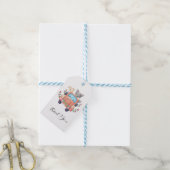 Huilen met Joy Cute Grijze Wolf Cadeaulabel (Met Touw)