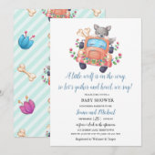 Huilen met Joy Cute Wolf Boy Baby shower Kaart (Voorkant / Achterkant)