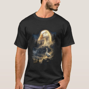 Huilen naar de Maan Grappige Ernstige Gans Retro V T-shirt