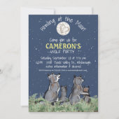 Huilen naar de Maan Wolf Feest Custom Feestviering Kaart (Voorkant)