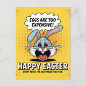 Huilen paashaas eieren te duur briefkaart (Voorkant)