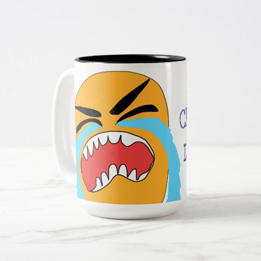 huilen tot het klaar is tweekleurige koffiemok (Voorkant links)