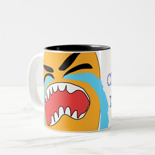 huilen tot het klaar is tweekleurige koffiemok (Voorkant links)