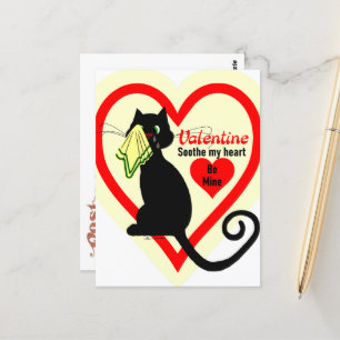 Huilen zwarte kat ouderwetse Valentijn  Briefkaart