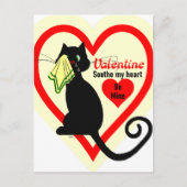 Huilen zwarte kat ouderwetse Valentijn  Briefkaart (Voorkant)
