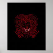 Huilend Hart In Rood - Skelet Handen Harten Poster (Voorkant)