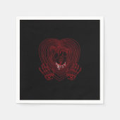 Huilend Hart In Rood - Skelet Handen Harten Servet (Voorkant)
