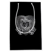 Huilend Hart In Wit - Skelet Handen Harten Medium Cadeauzakje (Voorkant)