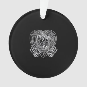 Huilend Hart In Wit - Skelet Handen Harten Ornament