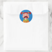 Huilend meisje ronde sticker (Tas)