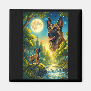 Huilend naar de maan meme dier hond belgisch magneet