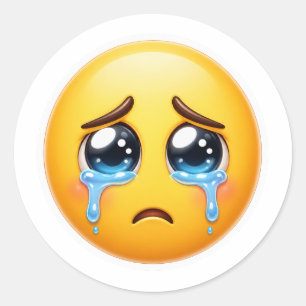Huilend Traurig Emoji Zachte Esthetiek Ronde Sticker