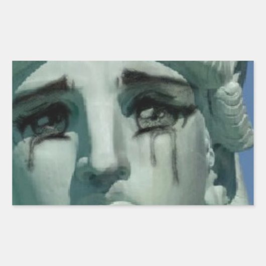 Huilend Vrijheidsbeeld Rechthoekige Sticker (Voorkant)