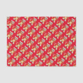 Huilend zingende hond rood kerstweefsel papier (Voorkant)