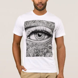 Huilende Anime Eyes Blackwork Tattoo Stencil T-shi T-shirt