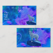 Huilende Arctische Wolf Fractal-effect Visitekaart Visitekaartje (Voorkant / Achterkant)