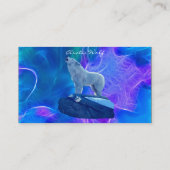 Huilende Arctische Wolf Fractal-effect Visitekaart Visitekaartje (Achterkant)