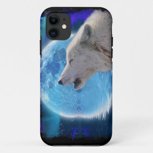 Huilende Arctische Wolf, Maan & Aurora Wildlife Ar Case-Mate iPhone Case