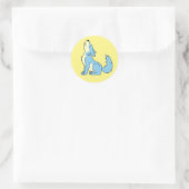Huilende baby blauwe wolf ronde sticker (Tas)