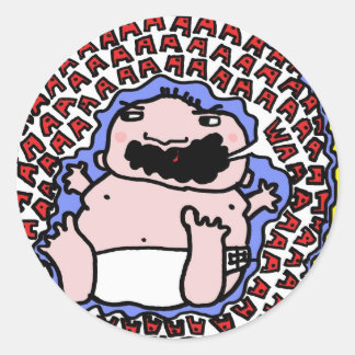 Huilende baby ronde sticker